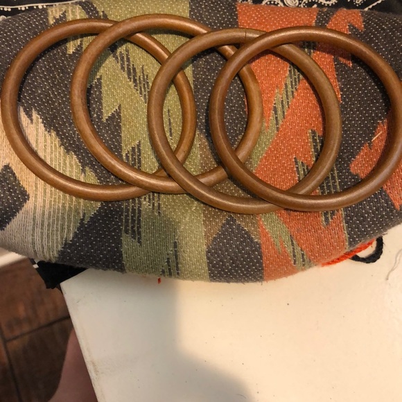 Wooden multi stack bangle 4 pc set - Picture 2 of 3